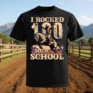 Camiseta Western Cowboy Rodeo Wild West 100 Days of School Rocked - Camiseta Promocional - Product Image 3