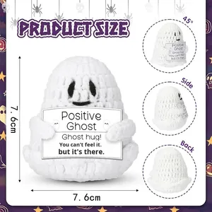 Muñecos de Ganchillo Fantasma Positivos en Oferta - Muñecos de Animales Creativos para Decoración y Regalos de Halloween - Product Image 4