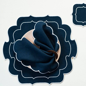 Serviettes en tissu de coton bleu moderne et napperons en rotin blush napperons jetables imperméables pour mariage/maison napperons prix d'usine en gros - Product Image 6