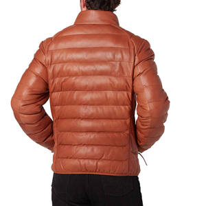 2023 personnalisé haute rue vestes en cuir hiver col montant coupe classique lavé hommes vélo moto écologique étanche - Product Image 2