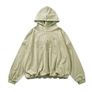 เสื้อฮู้ดผู้ชายผ้าฝ้ายปักลาย, เสื้อฮู้ดสำหรับผู้ใหญ่ไซส์ใหญ่พิเศษแนววินเทจผ้า100% - Product Image 2