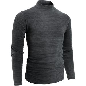 Pull en polyester coupe ajustée de haute qualité pour hommes Nouveau tricot d'hiver à col rond avec logo sur le devant Pull respirant de couleur unie - Product Image 6