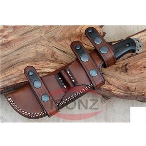 Funda de cuchillo hecha a mano de cuero de cocina profesional, accesorios personalizados para exteriores, funda portátil, soporte personalizado OEM y ODM - Product Image 1