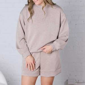 Breathable 100% Cotton Two-Tone Sequined Front Mock Neck Oversized <b>Sweatshirt</b> <b>for</b> <b>Women</b> <b>Long</b> Sleeves Soft Fleece Winter 2026 - Product Image 1