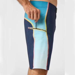 Pantalones cortos informales para hombre al por mayor 100% poliéster cintura media patrón sólido transpirable impermeable nylon surf playa pantalones cortos altos - Product Image 5