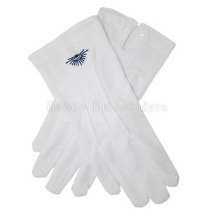 GANTS MASONIQUES REGALIA COTON BLANC SHRINE BRODERIE LOGO - Product Image 2