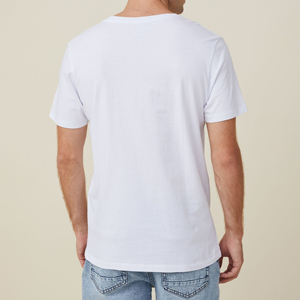 T-shirts pour hommes de la meilleure qualité, polyester/coton peigné, respirant, col en V, manches courtes, logo personnalisé, motif en gros - Product Image 2