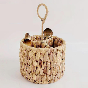 <b>Water</b> hyacinth silverware basket <b>containers</b> cutlery holder caddy christmas parties table organizer - Product Image 6