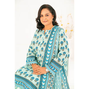 Conjunto de traje Khaddar estampado de 3 piezas para mujer K-52114 con dupatta - Product Image 3