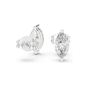 Pendientes de Diamante de Laboratorio de 0.1 CT, Corte Marquesa, Claridad VVS-VS EF, Oro de 18KT, 14KT, 10KT y Plata 925, Oro Rosa, Amarillo y Blanco - Product Image 4