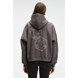 เสื้อสเวตเชิ้ตมีฮู้ดปักลายขนาดใหญ่สำหรับผู้หญิง GRIMELANGE - Product Image 4