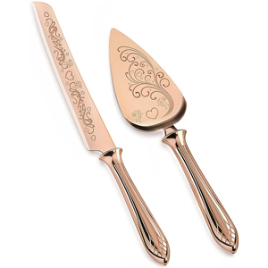 ชุดมีดและเซิร์ฟเวอร์สำหรับงานแต่งงานทำจากสเตนเลสสตีลสีทองอุปกรณ์หรูหราออกแบบโลโก้ได้ตามต้องการสำหรับงานเลี้ยงวันเกิด - Product Image 4