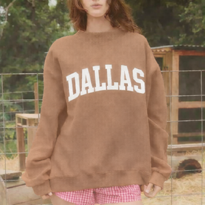 Women Oversize <b>Stand</b> Collar Pullover Sweatshirt Relaxed Fit Cozy Autumn Winter Casual Wear for Modern Streetwear - Product Image 6