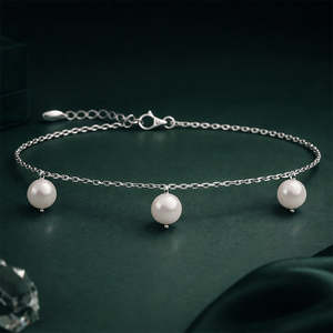 Bracelet élégant en argent avec perles Bianca - Product Image 2