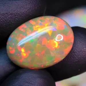 Natural Ethiopian Honeycomb Opal Gemstone Oval Shape Stone Semi Precious Galaxy Opal Cabochon Smooth Polished Opal For Jewelry