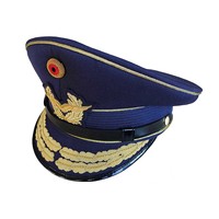 THREEATONE ENTERPRISES Alemania Gorra de Comandante de la Marina Real Bordada a Mano, Poliéster+PVC, Cuatro Estaciones, Alta Calidad, para Adultos