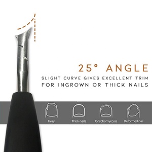 Coupe-ongles en acier inoxydable robuste Pinces de beauté pour manucure avec poignée en caoutchouc noir et action de ressort pour les doigts - Product Image 4