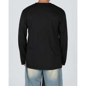 <b>Men's</b> T-shirtsK-Style Black Layered Daily <b>Long</b> <b>Sleeve</b> Tee Women Soft Cotton Oversized Casual <b>Top</b> Korean Streetwear Fashion H3005 - Product Image 1