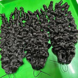 Lâche Deep Wavy Curly Bundle Birman Curly Tape Ins Hair Extensions de cheveux humains 100% Cheveux vierges vietnamiens Prix de gros - Product Image 3