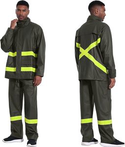 Ensemble de vêtements de travail PRO unisexe 3 pièces imperméable coupe-vent respirant veste de pluie pantalon - Léger écologique design décontracté à capuche - Product Image 6