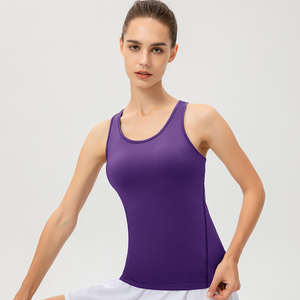 Camisetas sin mangas personalizadas de alta calidad para mujer, camiseta sin mangas de Yoga para entrenamiento de verano, camisetas sin mangas para mujer, camisetas sin mangas lisas para mujer - Product Image 4