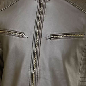 OEMODM Service Low MOQ Men's Biker Jacket Full Sleeve Heavyweight Low Price Factory <b>Direct</b> Supply Men's Leather Jacket - Product Image 6