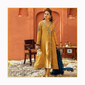 Vestidos casuales hermosos indios y paquistaníes de trabajo con estampado de césped de marca, ropa al por mayor, trajes de alta calidad - Product Image 5