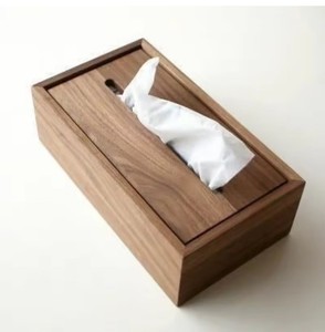 Caja de pañuelos de madera de acacia Diseñador Forma rectangular Caja de soporte de papel higiénico de madera maciza precio al por mayor - Product Image 1