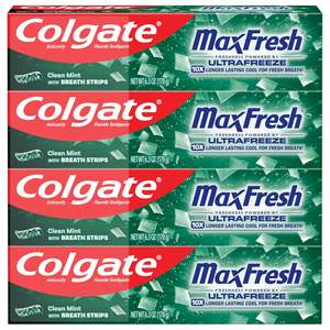 Dentifrice MaxFresh Clean Mint de haute qualité, dentifrice blanchissant, fluorure, anti-caries, antibactérien, taille standard pour - Product Image 1