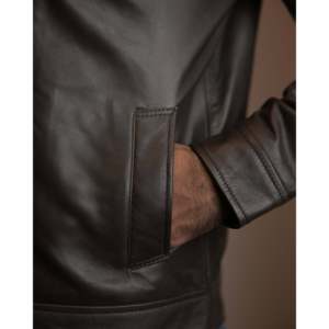 Veste en cuir véritable marron décontractée pour l'automne SF001, capuche amovible, fermeture éclair réversible, imperméable, doublure en peau de mouton, tailles XS à 6XL - Product Image 4
