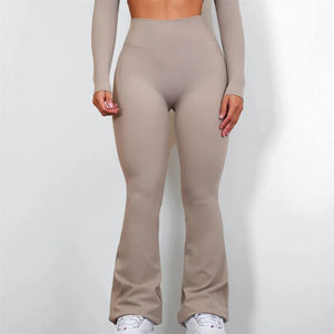 Wholesale Custom <b>Women</b> Bell Bottom High Waist <b>Lounge</b> Flare Yoga Leggings - Product Image 5