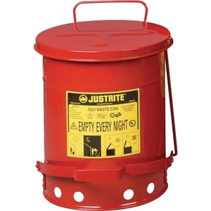 ถังเก็บขยะนิรภัย 52 ลิตร ผลิตจากเหล็กแผ่น ขนาด D410xH510 มม. ยี่ห้อ Justrite - Product Image 1