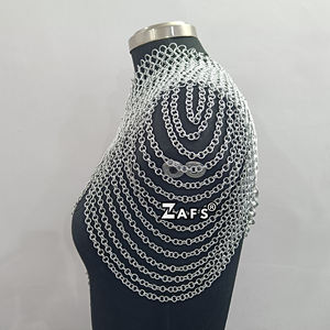 Hecho a mano tradicional Medieval Chainmail Collar Cosplay disfraz aluminio Butted Ring Top pulido Renaissance Fair Armor - Product Image 6