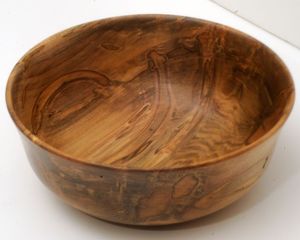 Cuenco redondo de madera de diseño clásico hecho a mano con acabado natural para ensalada y frutero para vajilla personalizable - Product Image 3
