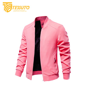 New Arrives Heavy Duty Canvas Men's Winter Stand Collar Bomber Jacket Custom Simple Solid - Product Image 6