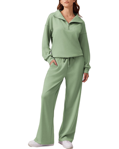 Conjuntos de 2 piezas para mujer, trajes de otoño 2025, chándal, sudadera de gran tamaño, pantalones de chándal de pierna ancha, conjunto a juego, chándal - Product Image 1