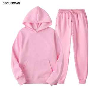 custom <b>Men</b> Tracksuit <b>Long</b> <b>Sleeve</b> Fleece Sweater <b>Tops</b> + Pants Solid Color Pullover tracksuit - Product Image 4