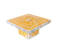 Support à gâteau carré en bois et nacre, petit format, couleur et logo personnalisables, lavage à la main uniquement - Vente chaude
