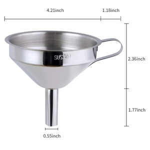 Entonnoir miniature suspendable en acier inoxydable pour liquides et poudres, avec entonnoir de cuisine Lequire - Product Image 2