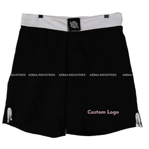 Pantalones cortos de entrenamiento MMA estirados ligeros negros para hombres y mujeres para desgaste de artes marciales - Product Image 1
