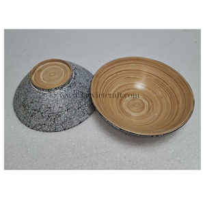 Bol à salade en bambou filé avec incrustation de coquille d'oeuf à prix réduit, fait à la main, ustensiles de cuisine avec logo personnalisé du Vietnam, bon choix - Product Image 1