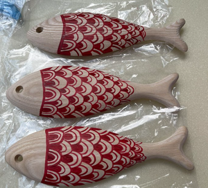 Sculpture de poisson en bois écologique-Artisanat traditionnel fait à la main-Sculpture sur bois naturel pour la décoration de la maison - Product Image 2