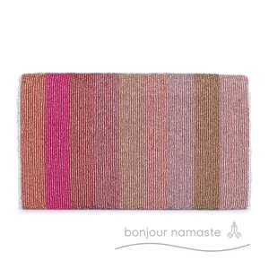 Sac fourre-tout rose pour femme 100% broderie perlée faite à la main sac à main de selle écologique et durable - Product Image 3