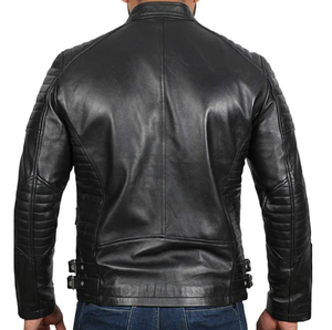 Veste en cuir véritable de concepteur décontracté de qualité supérieure Style classique Esprit Doublure respirante d'hiver Veste en cuir de motard OEM Pak - Product Image 5