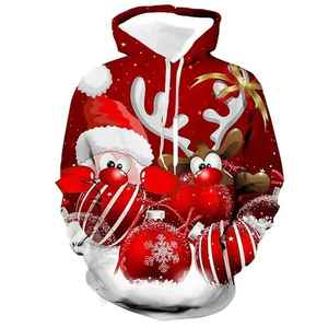 Sudadera CON CAPUCHA DE Papá Noel para hombre de algodón 100% Trend Essentials disfraz de Navidad sudaderas impresas en 3D ropa esencial - Product Image 4