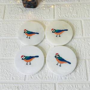 Dessous de verre en marbre fait à la main nouveau Design maison cuisine décor peint pierre artisanat pour thé café prix fabriqué à la main - Product Image 1