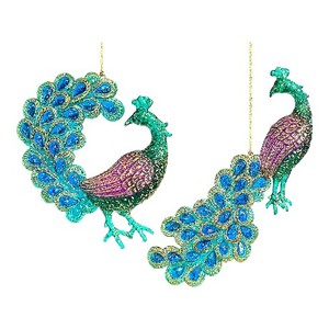 Gran oferta, alta calidad, Navidad, Año Nuevo, colgante, decoración del hogar, transparente, azul, púrpura, verde, acrílico, adorno de pavo real - Product Image 3