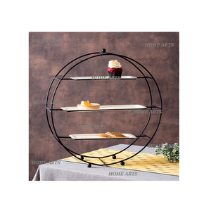 Juego de 2 Soportes para Servir Pasteles y Dulces de Hierro, Diseño Ventajoso, Forma Redonda, Servidor de Postres a un Precio Accesible - Product Image 2
