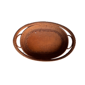 Plateau de service rond en rotin, vente chaude, fabriqué sur mesure au Vietnam, style vintage, décoratif, nourriture, pas cher, Cenvinex RT05 - Product Image 1