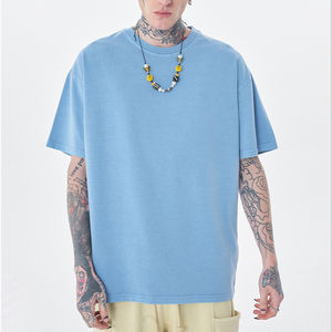 เสื้อยืดผ้าฝ้าย100% น้ำหนักเบาใส่ได้ทั้งชายและหญิงเสื้อโอเวอร์ไซส์สำหรับผู้ชายเสื้อผ้าแนวสตรีทพิมพ์ลายโลโก้ยาว - Product Image 1